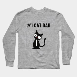 #1 Cat Dad Long Sleeve T-Shirt